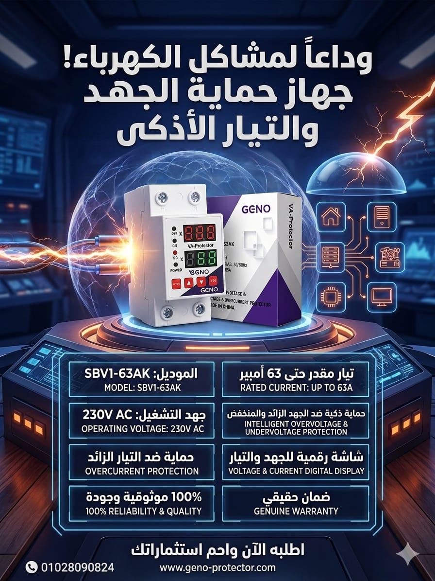قاطع تيار تفاضلي rccb موديل r60m 2p 63a